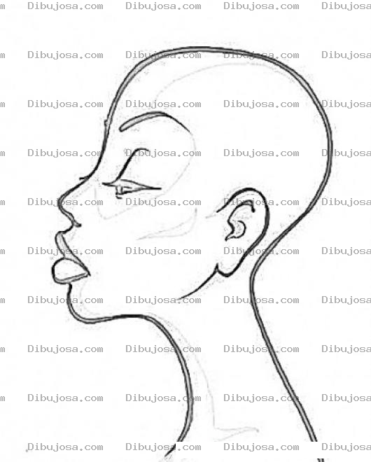 Dibujo para colorear Pelona Dibujo De Mujer Calva Para Pintar Y Colorear Chica Sin Pelo