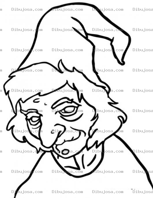 Dibujo para colorear Brujatriste Dibujo De Bruja Triste Para Pintar Y Colorear