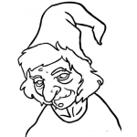Dibujo para colorear Brujatriste Dibujo De Bruja Triste Para Pintar Y Colorear