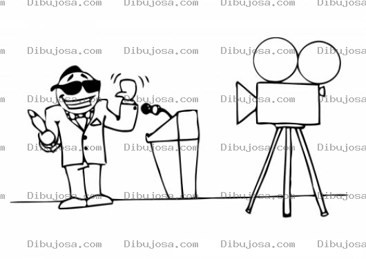 Dibujo para colorear Dibujo De Un Famoso Recibiendo Un Oscar En Television Para Pintar Y Colorear