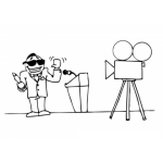 Dibujo para colorear Dibujo De Un Famoso Recibiendo Un Oscar En Television Para Pintar Y Colorear