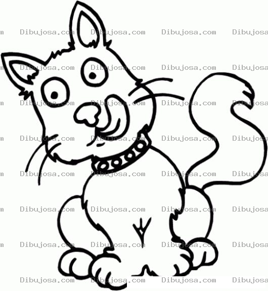 Dibujo para colorear Gatohambriento Dibujo De Gato Saboreandose Y Deseando A Un Su Raton Para Comer Pintar Y Colorear