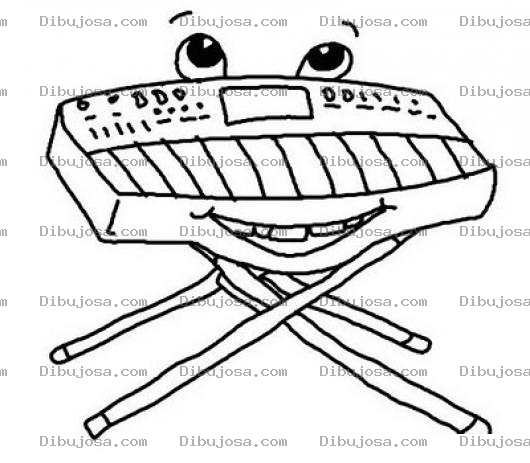 Dibujo para colorear Colorear Teclado De Musica