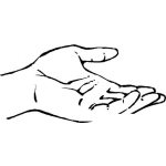 Dibujo para colorear Dibujo De Mano Pidiendo Para Pintar Y Colorear