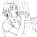 Dibujo para colorear Dibujo De Chica Tomando Cocacola Para Pintar Y Colorear