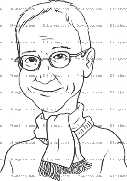 Dibujo para colorear Dibujo De Hombre Con Bufanda Para Pintar Y Colorear