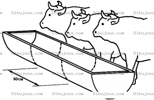 Dibujo para colorear Bebedero De Vacas Para Pintar Y Colorear