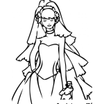 Dibujo para colorear Colorear Vestido de Novia