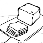 Dibujo para colorear Queso Rodajado Dibujo De Rodajas De Queso Para Pintar Y Colorear