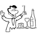 Dibujo para colorear Meseromago Dibujo De Un Mago Mesero Para Colorear Y Pintar A Un Magomesero Director De Orquesta Con Queso Vino Y Batuta