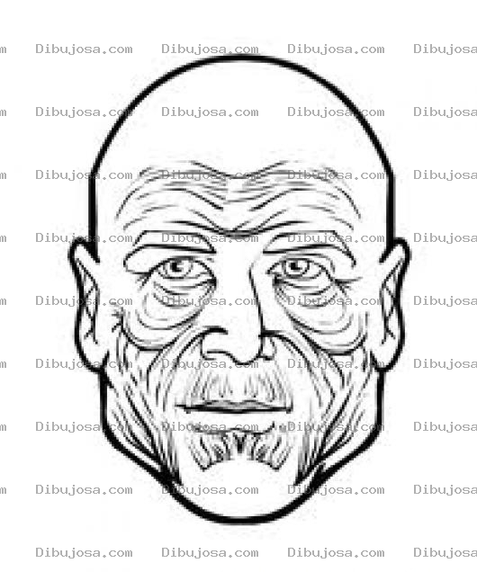 Dibujo para colorear Cara De Hombre Arrugado Para Pintar Y Colorear Arrugas En La Cara