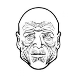 Dibujo para colorear Cara De Hombre Arrugado Para Pintar Y Colorear Arrugas En La Cara