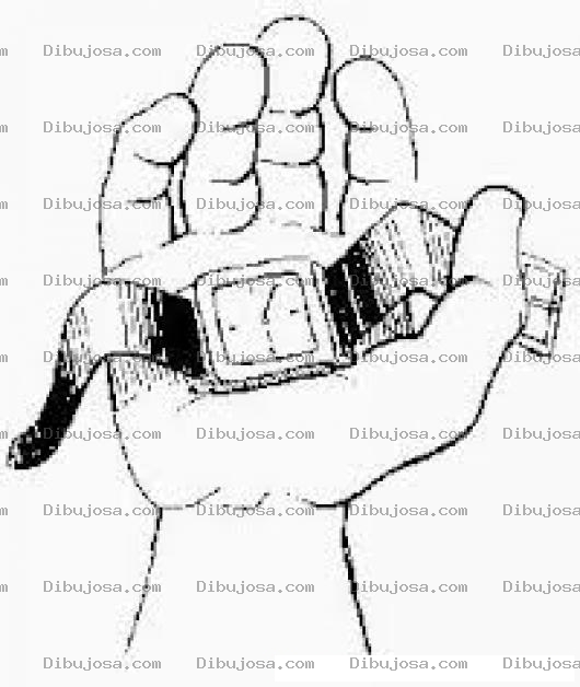 Dibujo para colorear Relojenmano Dibujo De Un Reloj En Mano Para Colorear Mano Sosteniendo Un Reloj De Pulsera