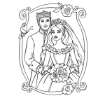 Dibujo para colorear La boda de Barbie