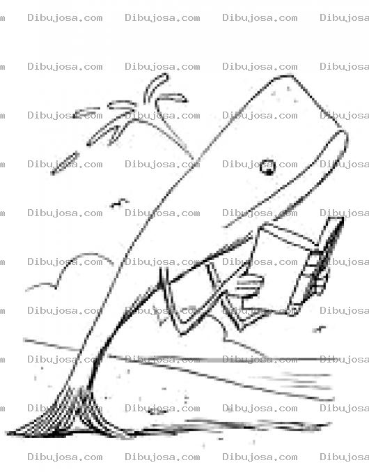 Dibujo para colorear Ballena Lectora Dibujo De Ballena Leyendo Un Libro Para Pintar Y Colorear Ballenalectora