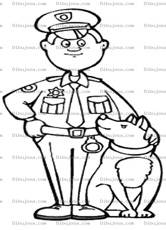 Dibujo para colorear Perroypolicia Dibujo De Un Policia Con Su Perro Para Colorear Perroypolicia Policiaperro Perropolicia