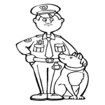 Dibujo para colorear Perroypolicia Dibujo De Un Policia Con Su Perro Para Colorear Perroypolicia Policiaperro Perropolicia