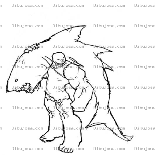 Dibujo para colorear Cazador De Tiburones Para Colorear