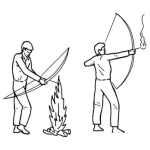 Dibujo para colorear Flechas Con Fuego Para Colorear