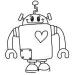Dibujo para colorear Robot Con Corazon Para Pintar Y Colorear