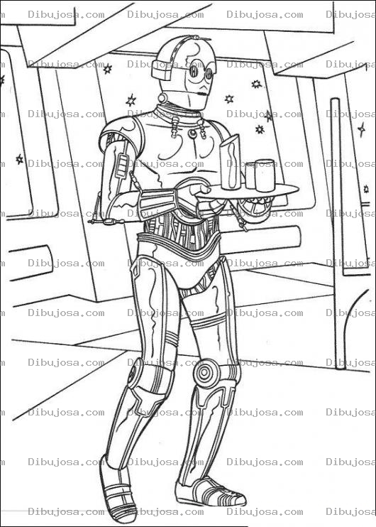 Dibujo para colorear Colorear Robot dorado c3p0 de starwars C3PO