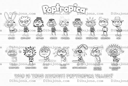 Dibujo para colorear Poptropica Game Dibujo De Los Villanos Del Juego De Poptropica Para Pintar Y Colorear Juego De Pop Tropica