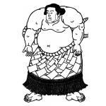 Dibujo para colorear Dibujo D Eun Peleador De Sumo Chino Para Pintar Y Colorear Chino Gordo Con Falda De Guerrero