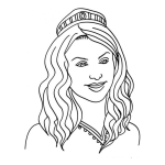 Dibujo para colorear Reina De Belleza Con Corona Para Pintar Y Colorear Una Miss Con Tiara