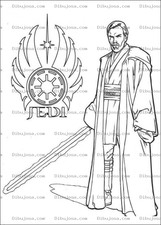 Dibujo para colorear Colorear JEDI de starwars