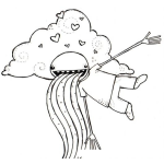 Dibujo para colorear Vomito De Amor Dibujo De Hombre Enamorado Vomitando Desde Las Nubes Por Estar Enamorado Para Pintar Y Colorear Vomitodeamor