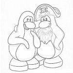 Dibujo para colorear Dibujo De Pinguino Pirata Abrazando A Otro Pinguino Que No Es Pirara Para Pintar Y Colorear