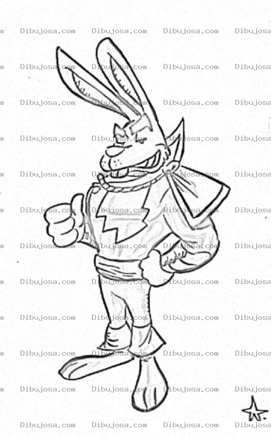Dibujo para colorear Superconejo Dibujo De Conejo Super Heroe Para Pintar Y Colorear Conejosuper
