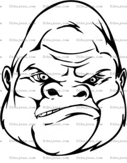 Dibujo para colorear Cara De Gorila Enojado Para Pintar Y Colorear