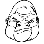 Dibujo para colorear Cara De Gorila Enojado Para Pintar Y Colorear