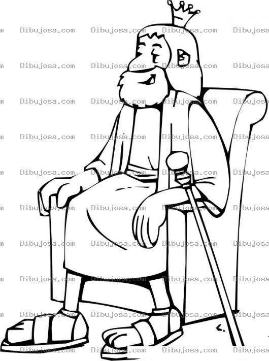 Dibujo para colorear Dibujo De Rey Sentado En Su Trono Para Pintar Y Colorear