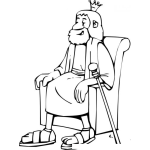 Dibujo para colorear Dibujo De Rey Sentado En Su Trono Para Pintar Y Colorear