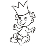Dibujo para colorear Bebareina Dibujo De Una Nena Princesita Con Corona De Oro Para Pintar Y Colorear Bebita Princesa
