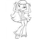 Dibujo para colorear Colorear Chica Bratz en Jeans