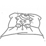 Dibujo para colorear Gatito Enfermo Para Pintar Y Colorear Gatoenfermo Con Temperatura Y Fiebre