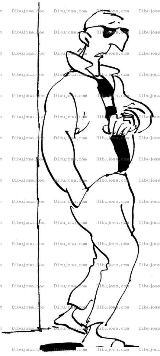Dibujo para colorear Dibujo De Hombre Esperando En Una Esquina Sin Zapato Para Pintar Y Colorear