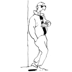 Dibujo para colorear Dibujo De Hombre Esperando En Una Esquina Sin Zapato Para Pintar Y Colorear