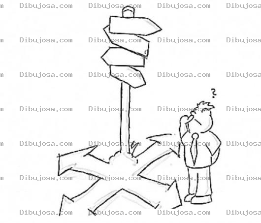 Dibujo para colorear Desubicado Sin Direccion Y Sin Sabes A Donde Ir Dibujo De Hombre Perdido Para Pintar Y Colorear Rotulos De Direccion