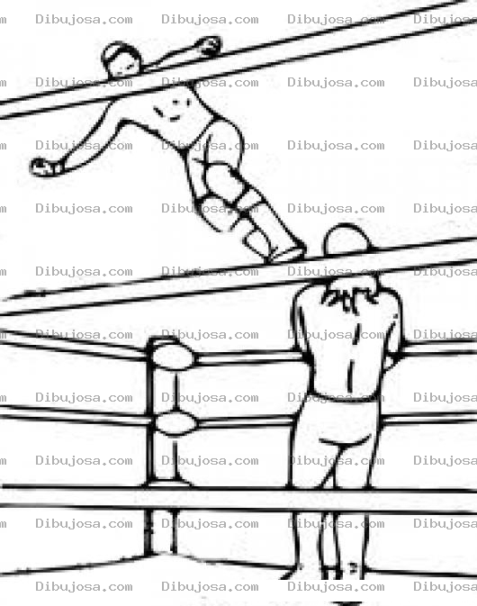 Dibujo para colorear Dibujo De Una Pelea De Lucha Libre Para Colorear