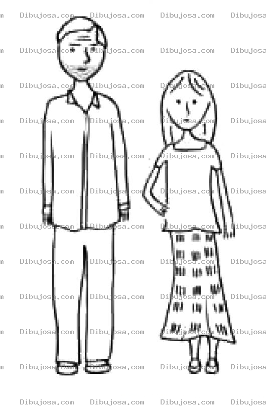 Dibujo para colorear Pareja Humilde Dibujo De Esposos Humildes Para Colorear