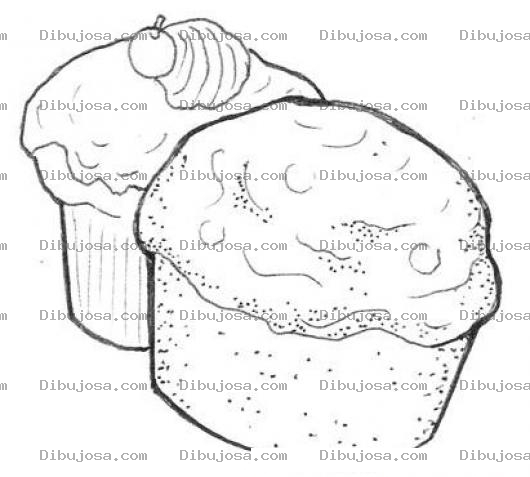 Dibujo para colorear Pastelitos Dibujo De Cubiletios Para Pintar Y Colorear Cubiletes Con Fondan Turron Y Cereza