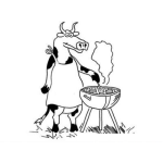 Dibujo para colorear Vaca Carnivora Dibujo De Vaca Asando Carne Para Pintar Y Colorear Vaca Canibal Haciendo Un Asado Vacacarnivora Vacacanibal