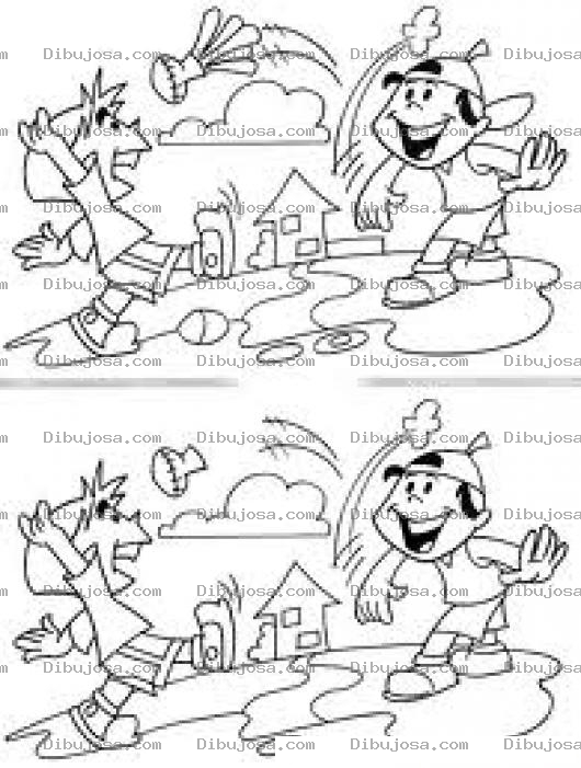 Dibujo para colorear Encontrar Diferencias Para Colorear Dos Dibujos Con Diferencias Que Deben Ser Encontradad