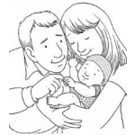 Dibujo para colorear Papas Con Bebe Para Colorear