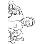 Dibujo para colorear Manuelbonilla Dibujo Del Cantante Del Corito Cristo Ama A Los Ninos Para Pintar Y Colorear A Manuel Bonilla Abrazando A Dos Ninas