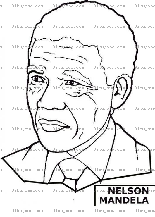 Dibujo para colorear Nelsonmandela Dibujo De Nelson Mandela Para Pintar Y Colorear Al Expresidenten De Sudafrica Mandelanelson